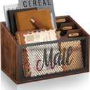 Mail Organizer Letter Holder Countertop, Mail Sorter Mail Basket Wall Mounted, Office Desk Organizers and Accessories for File Paper Folder
