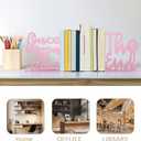Once Upon A Time Bookends,Metal Decorative Bookends,Once Upon A Time Sign for Bookshelf, Reading Nook, Daycare, Classroom Bedroom Home Office Nursery Decor,Birthday Gift for Boys and Girls (Pink)