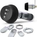 Combi-Cam Combinated Lock 7850R - Large Black Cam Lock | Keyless 3-Dial Pick-Proof Security Lock | Metal Locks for lockers, Doors, Drawers, Cabinets, & More | Versatile, Durable, & Rust Resistant