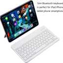 Ultra-Slim Bluetooth Keyboard Portable Mini Wireless Keyboard Rechargeable for Apple iPad iPhone Samsung Tablet Phone Smartphone iPadOS iOS Android (10 inch White)