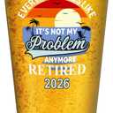 Futtumy Retirement Gifts for Men 2026, Every Sip Tastes Like It's Not My Problem Anymore Retired 2026 Beer Glass for Men, Funny Retirement Gift for Him, Mens Retired Gifts