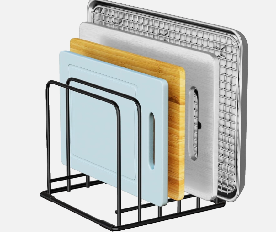 Kitchen Cabinet Organizer Heavy-Duty Cookware Holder with 5 Slots