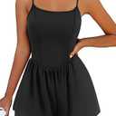 Ekouaer Womens Summer Sleeveless Workout Rompers Athletic Jumpsuit Double Lined Shorts One Piece Gym Yoga Clothes M