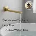Brushed Gold Thermostatic Shower System with Tub Spout | 4-Way Diverter Faucet with 12 inch Wall Mounted Shower Head and Handheld, 6 PCS Body Jets