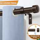 TONIAL Bronze Curtain Rod, Telescoping Splicing 3/4 Drapery Rod 32 to 86 Inch, Decorative Single Curtain Rods for Windows with Round Cap Finial