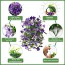 INQCMY Artificial Flowers for Outdoor Faux Hanging Plants Spring Summer 2 Pcs Faux Flowers for Plant Pot UV Resistant Look Real for Outside Home