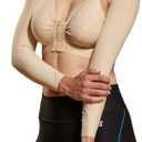 Marena Long Arm Sleeves - Post Surgical Support, Full Arm Coverage, Compression Sleeves for Arms, Easy Application, Recover Compression Garment, Helps Promote Healing (Medium, Beige)