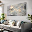 liysawg Wall Art Abstract Canvas Painting Gray Wall Decor Fluid Ink Modern Artwork for Living Room Bedroom Dining Room Home Office Decor 71"x36", 71L" x 36W"