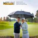 MRTLLOA Automatic Open Golf Umbrella, Extra-Large Oversized Double Canopy Vented Windproof Waterproof Stick Rain Golf Umbrellas for Men and Women (Black, 68 inch)
