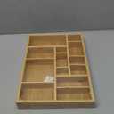 Juvale Bamboo Drawer Organizer Tray with 8 Adjustable Dividers - Kitchen & Utensil Drawer Organizer - Wooden Adjustable Drawer (14 x 10 x 2 In)