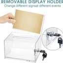 10 Pcs Acrylic Donation Boxes with Lock Sign Holder and Slot
Ballot Box for Voting, Raffle, Secure Donation Container for Fundraising, Tip Jar, Suggestion Card Holder Included
