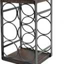 Rustic Wood Countertop Wine Rack 6 Bottles No Need Assembly Brown