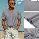 Huukeay 4 Pack Men's V Neck Cotton T Shirts M-7XL Regular Big and Tall Short Sleeve Tee 2026 Summer Clothing