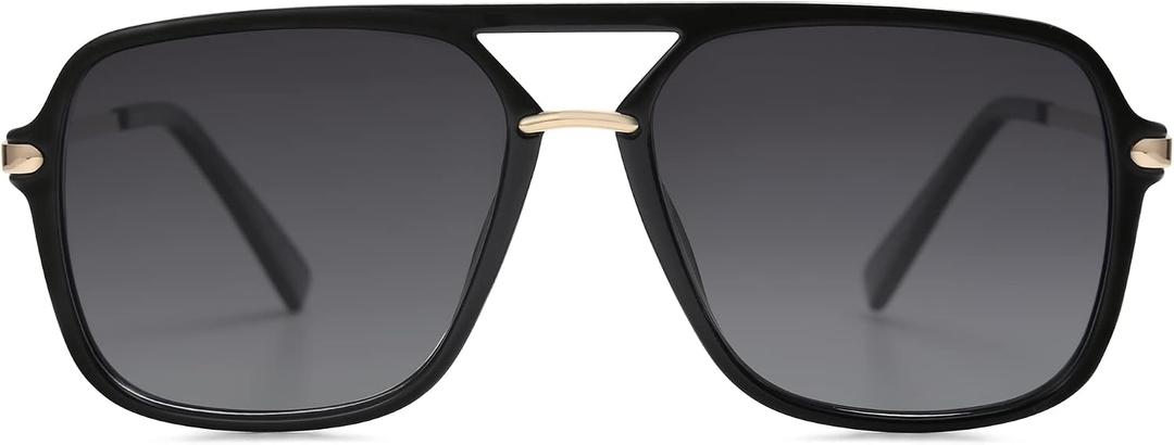SOJOS Sunglasses for Women & Men, Square, Retro, Polarized Lens, Trendy Aviator, 90s Shades