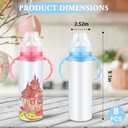 4 Pcs Trelaco Sublimation Blank Sippy Cups with Handle 8oz, Non-toxic Stainless Steel Double-wall Vacuum Insulated Cups, Spill Proof & Dishwasher Safe for Toddlers
