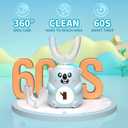 Kids U Shaped Electric Toothbrush, Automatic 360 Sonic Cleaning, 6 Modes, 4 Brush Heads, Cute Cartoon Koala Design (2-6 Age (Grey Blue))