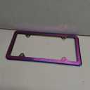 One Polish Mirror Neo Chrome T304 Stainless Steel Four Hole Slim License Plate Frame Holder Front Or Rear Bracket with Metal Screw Cap