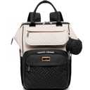 BabbleRoo Diaper Bag Backpack, Multifunction Nappy Changing Bag with Changing Pad, Stroller Straps & Pacifier Case, Unisex Stylish Travel Back Pack for Moms & Dads  Apricot & Black