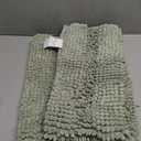 H.VERSAILTEX Bath Mats for Bathroom Non Slip Thick Chenille Striped Bath Rug Absorbent Fluffy Soft Shaggy Rugs Washable Dry Fast Plush Mats for Indoor, Bath Room, Tub - 17" x 24", Sage