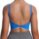 Aoxjox Women's Workout Sports Bras Fitness Yoga Crop Tank Twist Back Cami (XX-Large, Directoire Blue)