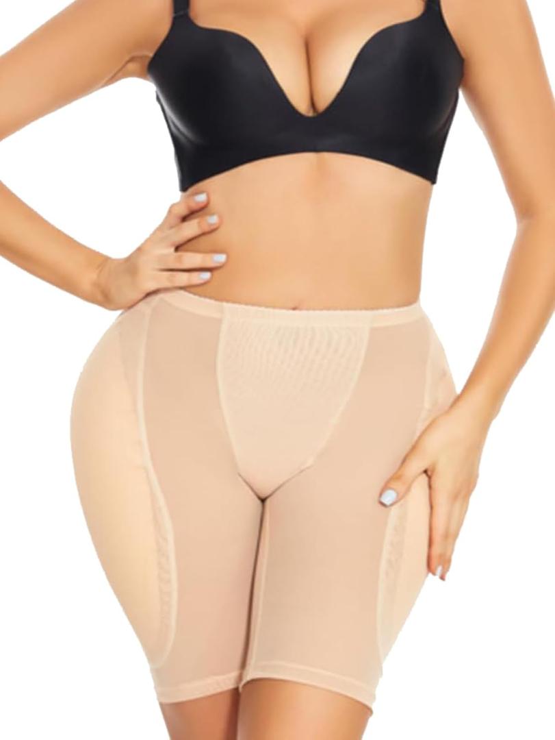 Hip Enhancer Shapewear for Women Hip Dip Pads Bodyshaper Control Knickers Slimming Boyshorts Black (Medium, Beige9497 Under Dress)