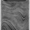 DorisMax for iPhone 17 Pro Case - Wireless Charging Compatible - Dual-Layer Hard Shell + Silicone Cover - Shockproof Protective Phone Case with Stylish Designs for Women - Abstract Black Waves