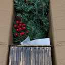 4FT Outdoor Christmas Tree with Lights in Vintage Potted Base, Battery Operated Xmas Tree with Cedar Branches & Pinecones, 100 LED Warm Lights with Timer, Porch Entryway Holiday Decoration