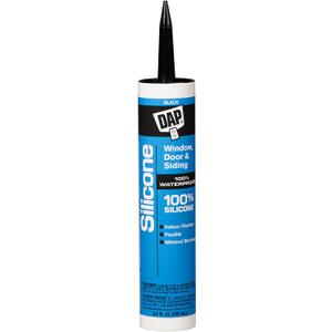 DAP 100% Silicone Rubber Window, Door, and Siding Sealant, Black 9.8 Oz (7079808642)