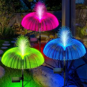 Solar Garden Lights Outdoor Decorative Waterproof, Solar Light for Outside, Yard Lights Solar Flower Decor for Patio Pathway Lawn Party Landscape Decorations, 3 PCS (Color Changing)