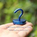 3 x Neosmuk Magnetic Hooks, Cruise Ship Essentials, 120lb+ Heavy Duty Magnetic Hooks for Cruise Cabins, Refrigerator, Grill, Hanging, and Travel | Extra Strong Must-Haves Magnet Hook,Navyblue