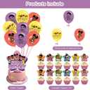 Gracies Party Decorations,Corner Girls Birthday Party Supplies Includes Banner- Cake Topper - 24 Cupcake Toppers - 18 Balloons