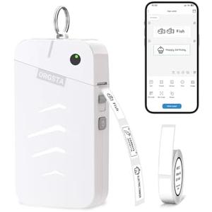 ORGSTA Label Maker Machine with Tape Bluetooth Portable Thermal Labelling Printer for School Home Office Organization, Wireless Mini Labeler S001 Label Machine with Label Sticker Maker, White