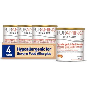 PurAmino, Hypoallergenic Amino Acid Based Infant Formula for Severe Food Allergies and GI Conditions, Nutritionally Complete Baby Formula, 14.1oz can,Pack of 4