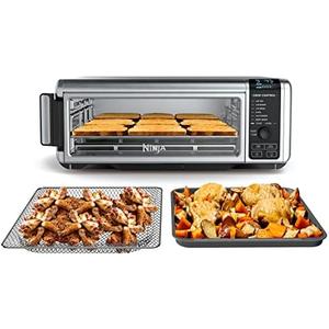 Ninja Digital Air Fry Countertop Oven, 8-in-1 Functionality, 1800W, Flip-Up Design, XL Capacity, Air Fry Basket, Wire Rack & Crumb Tray, Silver, SP101