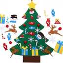 Tbrand DIY Felt Christmas Tree Gifts for Christmas Decorations Wall Hanging Christmas Tree Decorations with 26pcs Detachable Ornaments Kids Xmas Gifts Christmas
