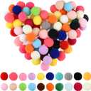 ANPUNAT 200 Pcs Craft Pom Poms 1 Inch Felt Balls DIY Art Creative Crafts Projects and Decoration(Multicolor)