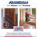 36" Mini Threshold or Door Bottom 1 1/4" Wide for 1/4"-3/8" High Gaps (Silver)