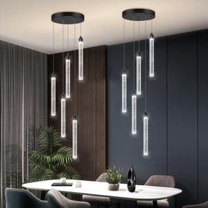 Crystal Pendant Light Mini Chandelier Bubble Pendant Lighting for Kitchen Island Black LED Ceiling Hanging Light Bathroom Dining Room Corridor Dimmable Flush Mount Ceiling Light Dimmable 2700K 6000K