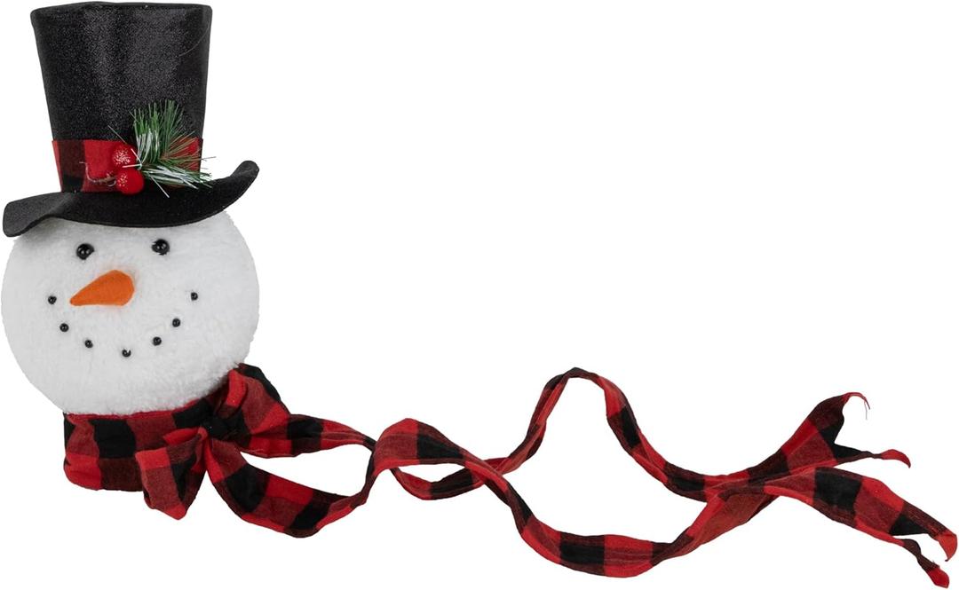 Northlight Plush Snowman in Top Hat Christmas Tree Topper