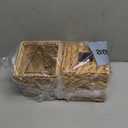 Set of 2 Water Hyacinth Handwoven Tissue Box Cover, Natural Handmade Wicker Napkin Box Holder, Handcrafted Square Facial Tissue, Rustic Decorative on Table and Bathroom, Office, Boho Decorative