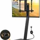 Perlegear Rolling TV Stand with Power Outlet, Tilt and Swivel Mobile TV Cart with Hidden Casters, Fits 30-70 Inch TVs, Height-Adjustable, 88 lbs Load Capacity, Max VESA 400x400mm, PGTVMC20