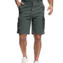 AOHIKE Mens Casual Shorts with 7 Pockets - 9" Inseam Cargo Tactical Shorts Breathable for Outdoor Golf Travel, Grey 3XL