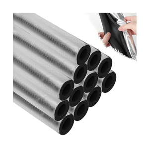 12pack Pipe Insulation Foam Tube for 3/4'' Pipes, Pre-Slit Duct Wrap with Aluminum Foil for Outdoor Winter Cold Hot Water Pipe Winterizing Heat Preservation Reduce Heat Loss (L 15.7")