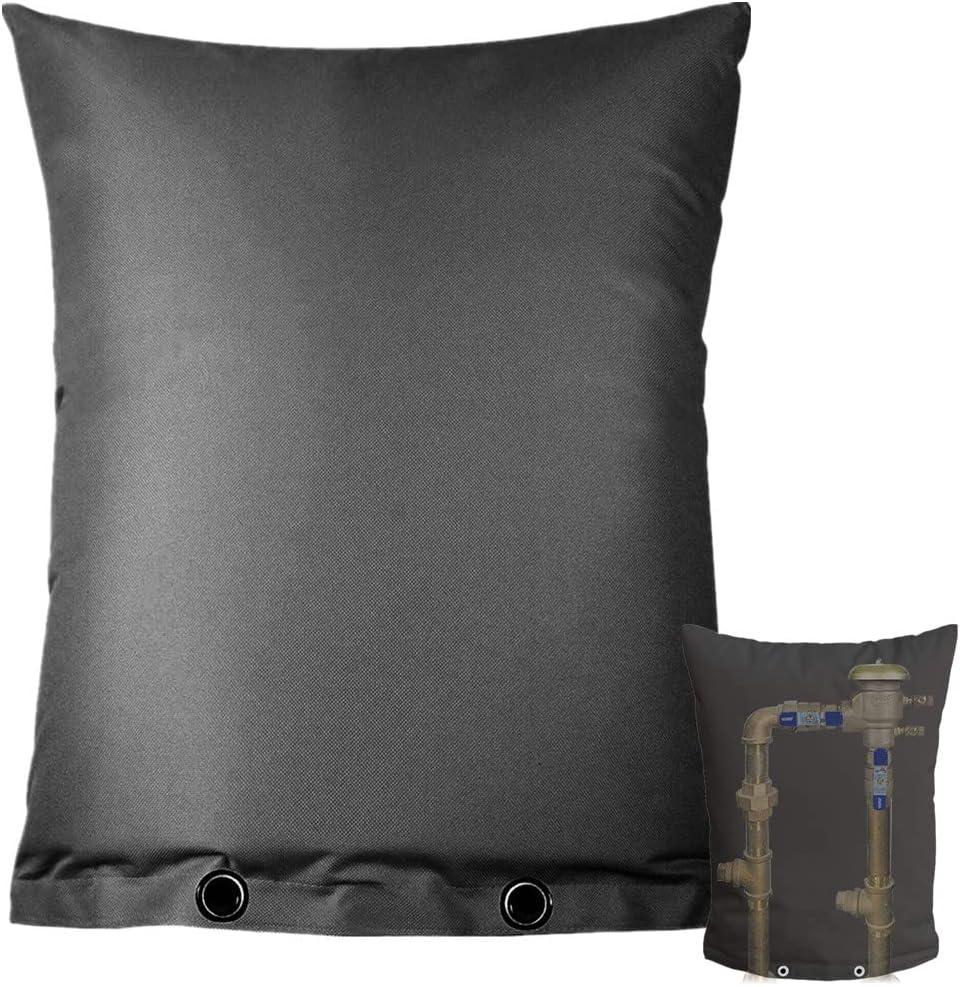 Backflow Preventer Cover Insulated Pouch, Outdoor Pipe Insulation Cover, Winter Freeze Protection Water Well Pump Covers Sprinkler Valve Cover Insulated (Black 16''W x 20''H)