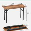 Frylr Small Folding Computer Desk – Portable 43.3 Inch Foldable Laptop Table, Collapsible and Compact for Easy and Fast Setup, Lightweight for Small Spaces, Home Craft and Study Use, Rustic Brown