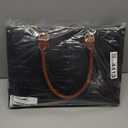 LOVEVOOK Laptop Tote Bag for Women, 15.6 Inch Large Capacity Vintage Leather Work Computer Bag, Business Casual Shoulder Handbag, Black & Brown