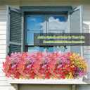 Artificial Flowers Fake Plants for Outdoors Spring Decoration, 13Bundles Silk Realistic UV Resistant Faux Flowers for Outside Planter Porch Yard Patio Garden Home Indoor, Mix