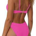 MIKETAI Women's Bikini Sets Sexy Cheeky Swimsuit Textured High Cut Spaghetti Straps Two Piece Bathing Suit S