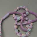 Handmade Braided Dog Leash with Floral Design, Soft Cotton Rope - Lightweight Spring Summer Leash for Small/Medium Dogs, 59in Safe & Durable (Wisteria Whisper)