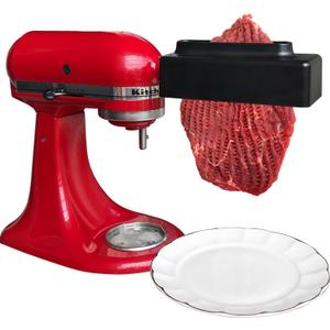 PLUSMeat Tenderizer for All KitchenAid Household Stand Mixers- Mixers Accesssories Attachment with Stainless Steel Gears, BlackImproved Extended New Version
